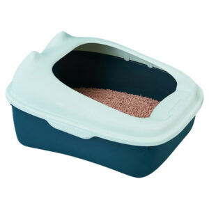 Semi-Enclosed Cat Ear Design Cat Litter Box